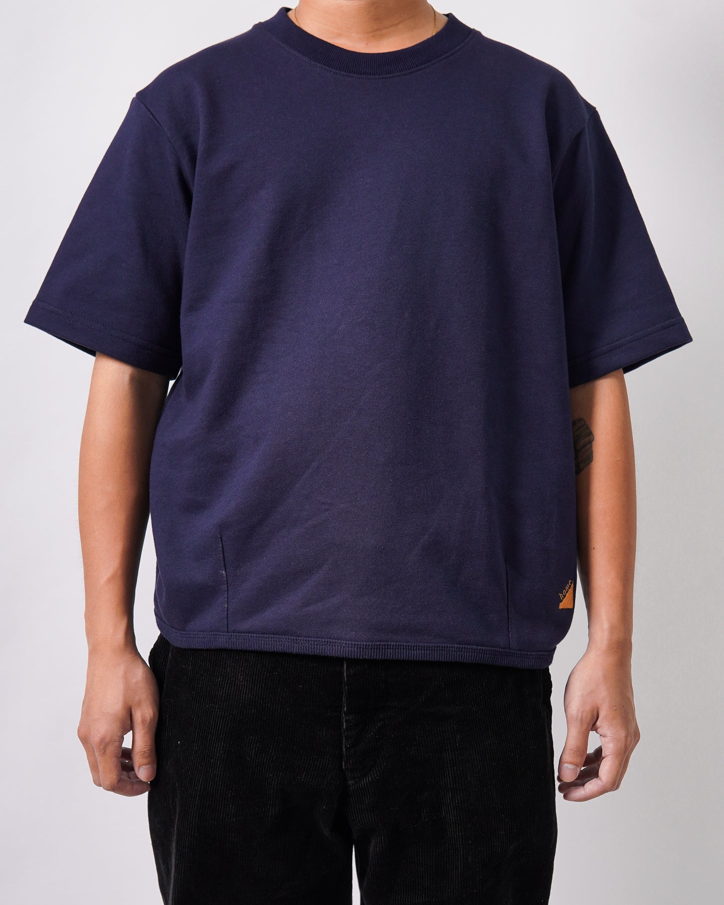 Darted Hem Shirt in Navy