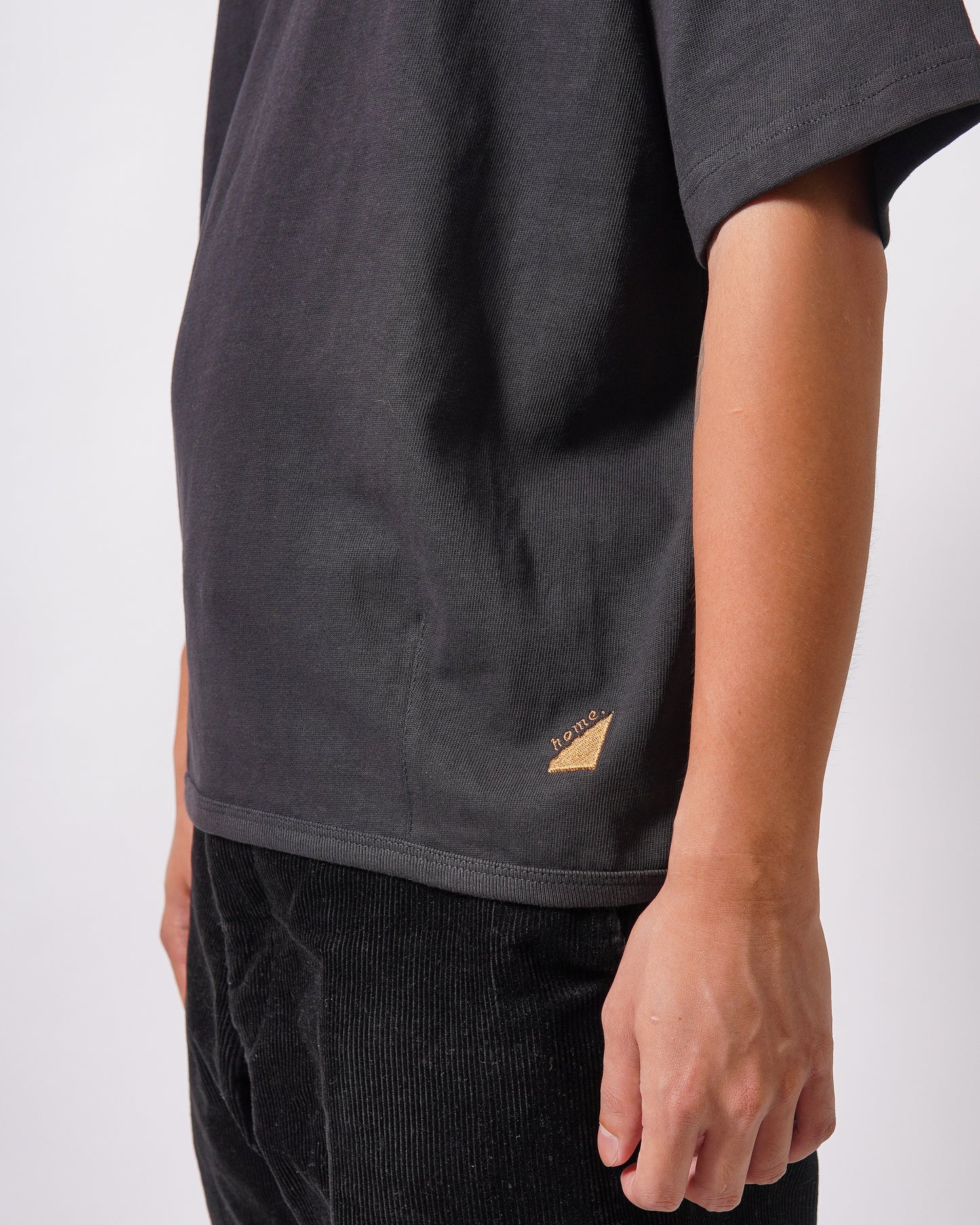 Darted Hem Shirt in Black